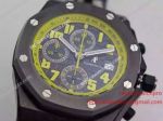 Swiss Replica AP Royal Oak Offshore Chronograph Yellow Inner Bezel Leather Watch